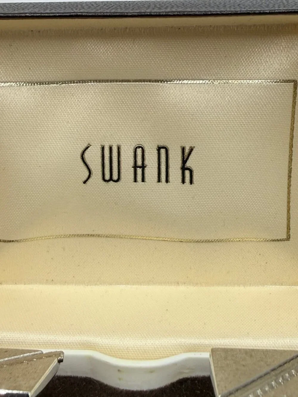 NIB Vintage Swank Gold Tone Square Cufflink Set